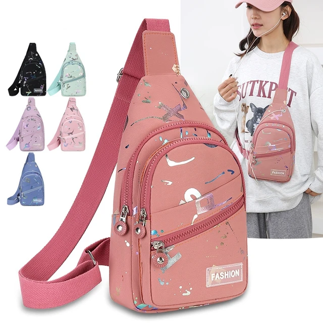 Torba na klatkę piersiową Crossbody Mały plecak na ramię Torba na ramię dla kobiet, torba na klatkę piersiową Plecak na ramię Crossbody do podróży Sportowy plecak na ramię