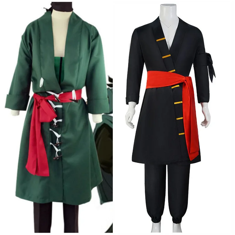 

Cosplay Costume Of Zoro Black Zoro Kimono Cosplay Costume Green Zoro Cosplay Anime Costume