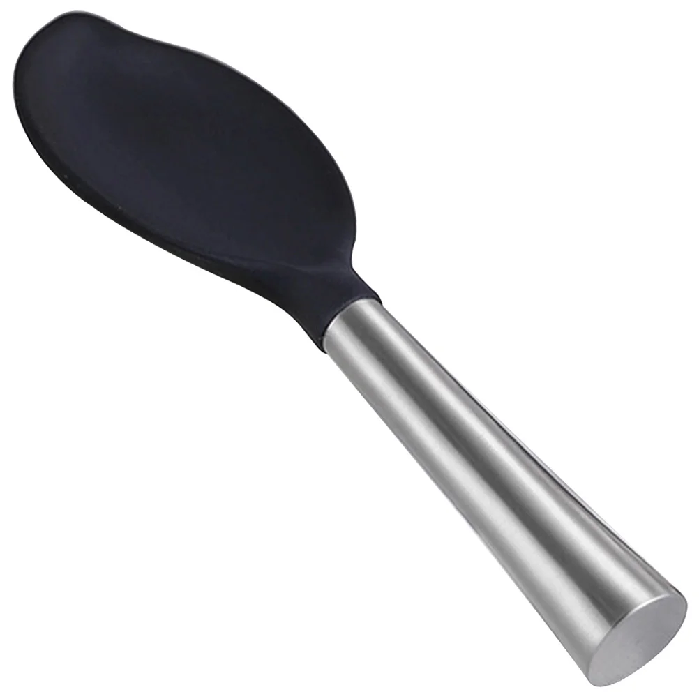 

Stainless Steel Silicone Leaf Shaped Rice Paddle Non-Stick Standing Spoon Reusable Food Paddle for Cooking and Serving Rice