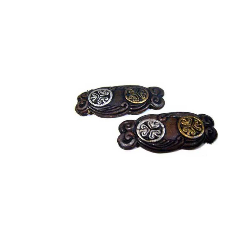 The Mountings of Japanese Swords DIY Accessories, Koshirae Tokugawa Leyasu Tsuba, Fuchi Kashira Menuki Set, Brass Material view 6
