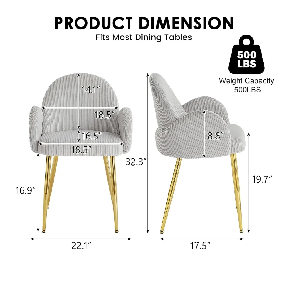 Modern Corduroy Dining Chairs 4