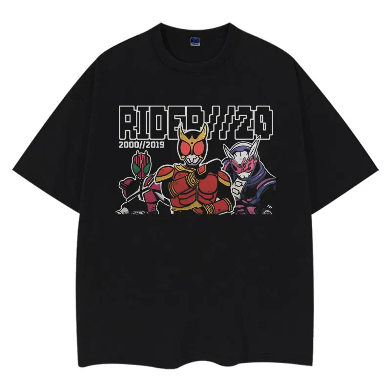 Kamen Knight Shirt Retro Style Japanese Special Photo Unisex Pattern T-shirt Masked Knight Poster Pattern T-shirt Y2k Streetwear