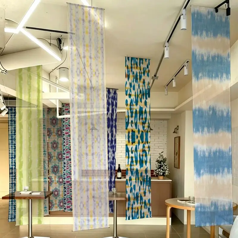 ✨Room Divider Screen Curtain Flowing Gauze Panels with Soft Light Filtering, Zen Vibes for Guesthouse, Yoga Studio & Meditation