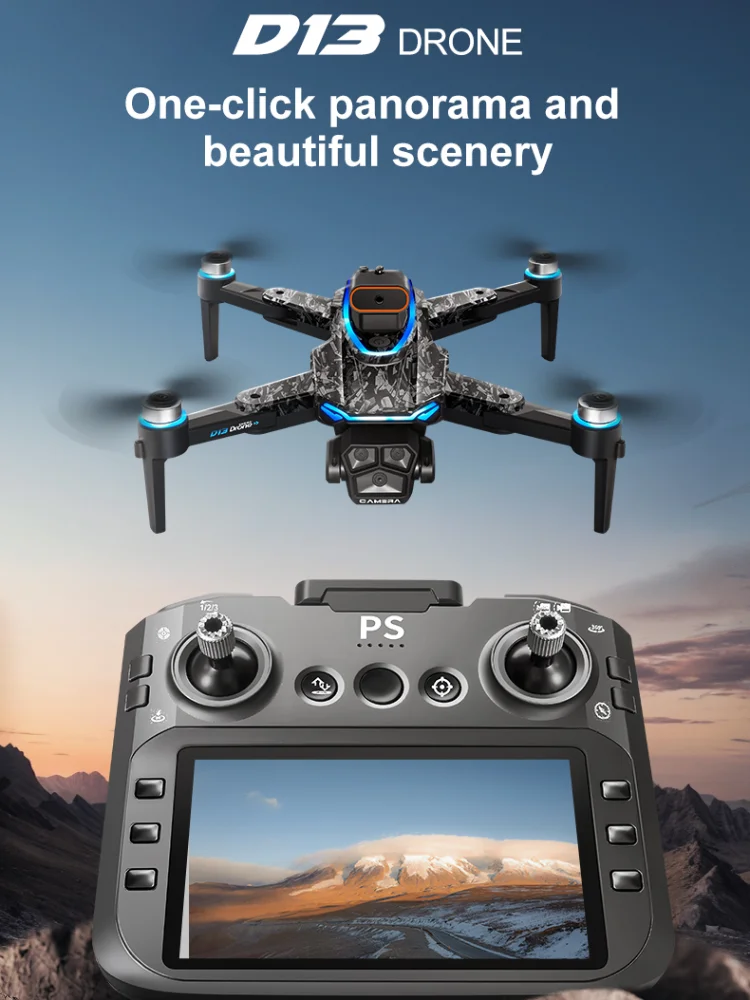 Xiaomi D13 GPS-Drohne, 8K, Dreifachkamera, HD, optischer Fluss, intelligente Hindernisvermeidung, faltbarer bürstenloser Motor, Quadrocopter VR UAV