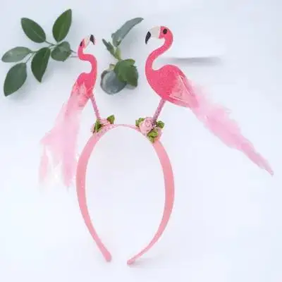 

Flamingo Headband Beach Headdress for Party Tropical Hair Accessory Reusable Plastic Band Fits All Summer Carnival