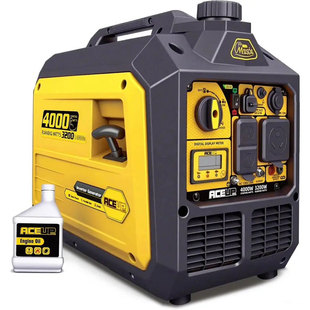 Generatore Inverter Portatile da 4000 Watt, 149cc, a Benzina, Silenzioso per Casa e Camper, Conforme EPA