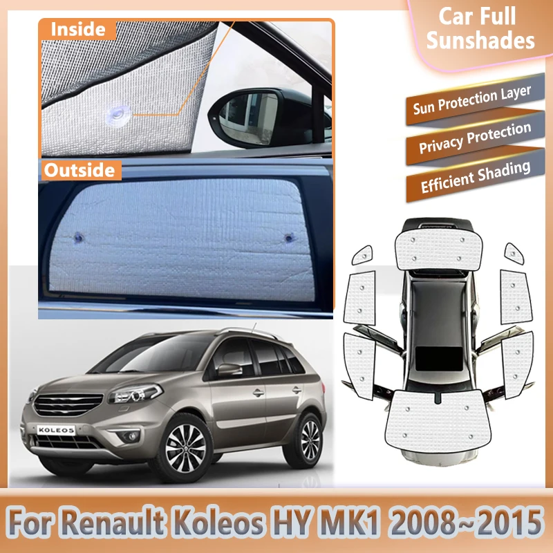 

Автомобильные полные козырьки для Renault Koleos, аксессуары HY MK1 2008 ~ 2015 Samsung QM5, боковое лобовое стекло, защита от УФ-лучей, солнцезащитные чехлы 2012