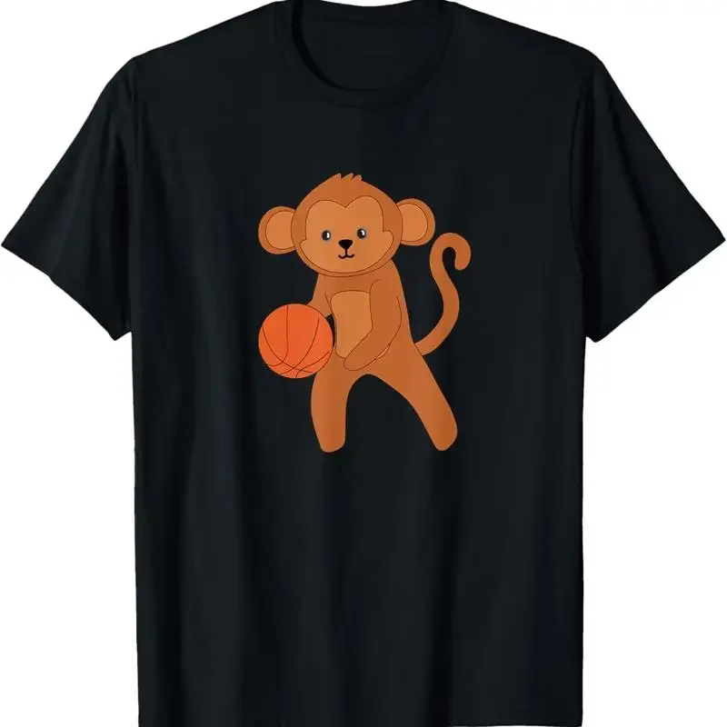Cute Monkey Playing Basketball Ape Ball Sports T Shirt