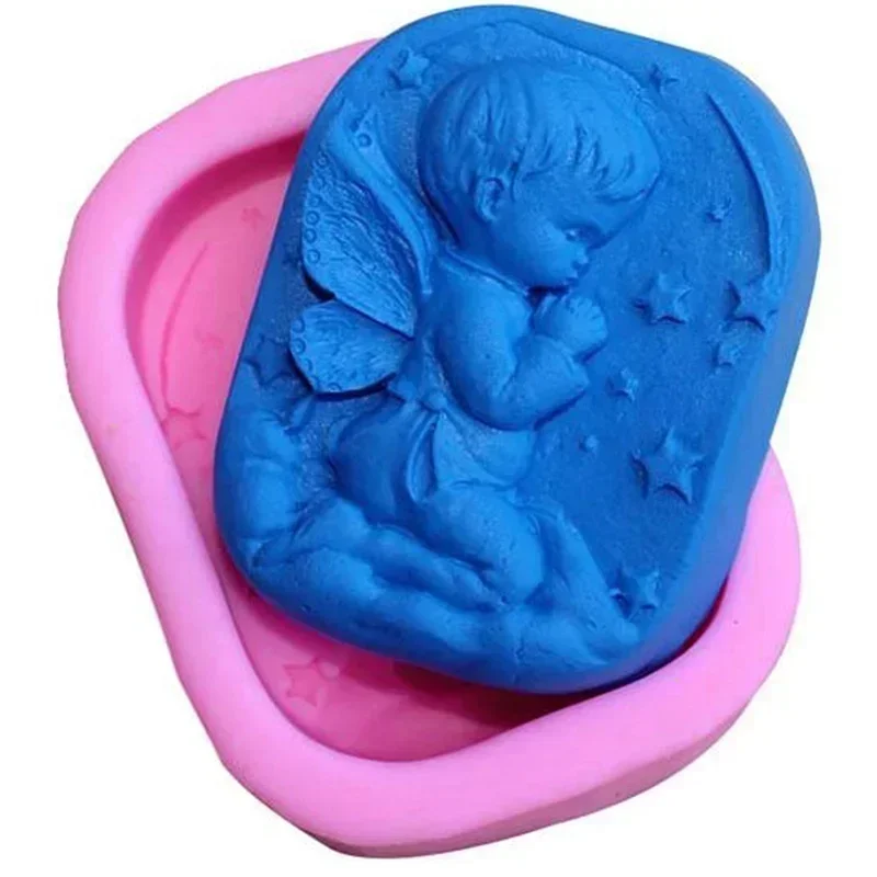 1 Pcs Angel Girl Natural Soap Handmade Soap Mold Silicone Cake Ice Modeling Tool Pastry Arts Decorative Kitchen Accessories