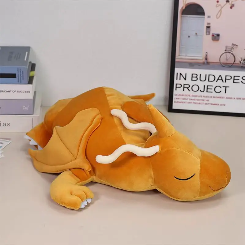 50 cm Pokemo Dragonite Plüsch Stofftier Kissen Nette Anime Cartoon Dragonite Puppe Kissen Schlaf Kissen Kinder Geburtstag Weihnachten Geschenk