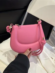 New Small Shoulder Bag Fashion Design Ladies Girls Soft Pu Leather Crossbody Bags Women Underarm Bag Retro Solid Color Handbag