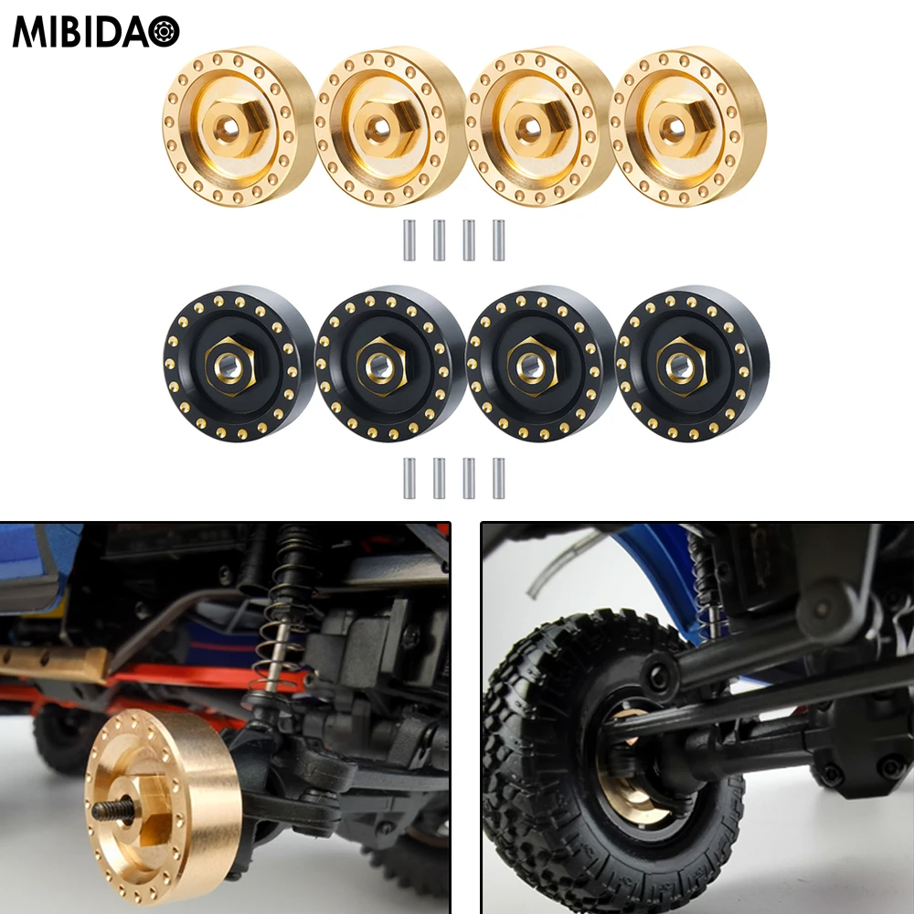 MIBIDAO 5mm Brass Adapter Weights Counterweight for Axial SCX24 Deadbolt Chevrolet Wrangler Gladiator Bronco 1/24 RC Crawler Car