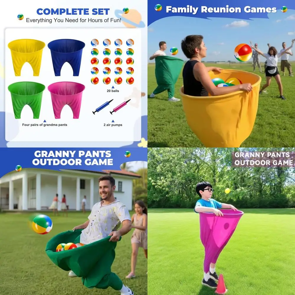Granny Pants Yard Game Sets,4PCS Granny Pants Family Party Outdoor Games with Bouncy Balls for Adults and Kids,The Family Reunio