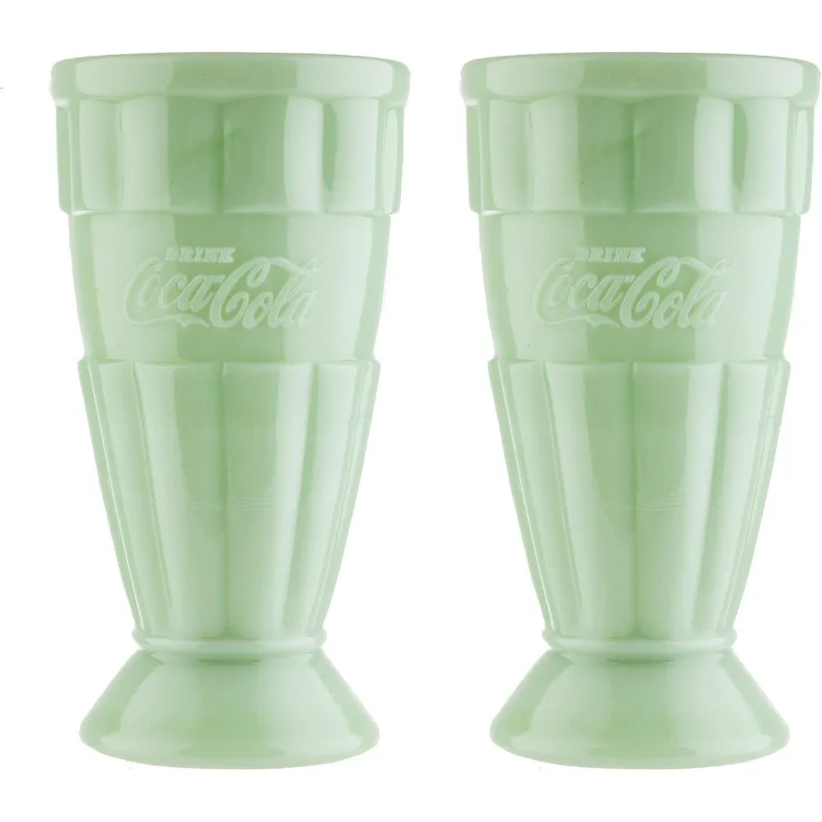 Elegante vaso de malta verde de 16 oz, juego de 2 para servir y presentación de bebidas, ideal para cafeterías, uso doméstico y eventos especiales con St