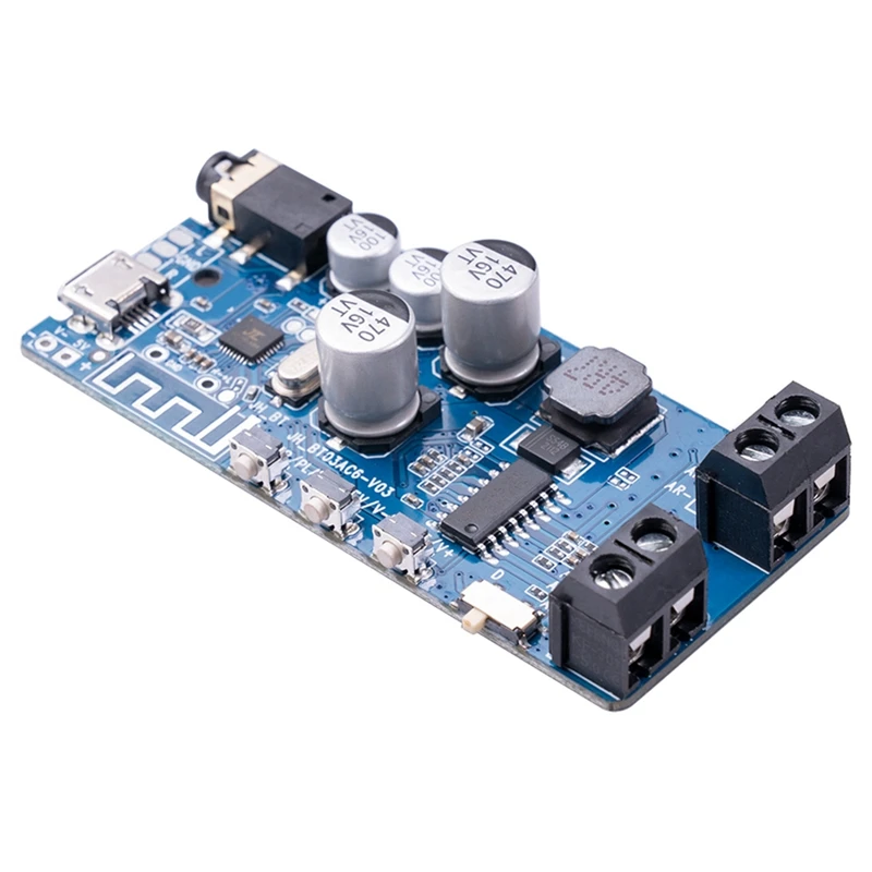 Papan penguat daya Stereo Bluetooth V5.0, papan penguat daya Digital DIY papan penguat daya mikrofon Mini