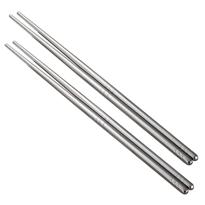 5 Pairs Chinese Metal Chopsticks Household High Temperature Sterilizable Non-slip Stainless Steel Chopsticks Kitchen Accessories