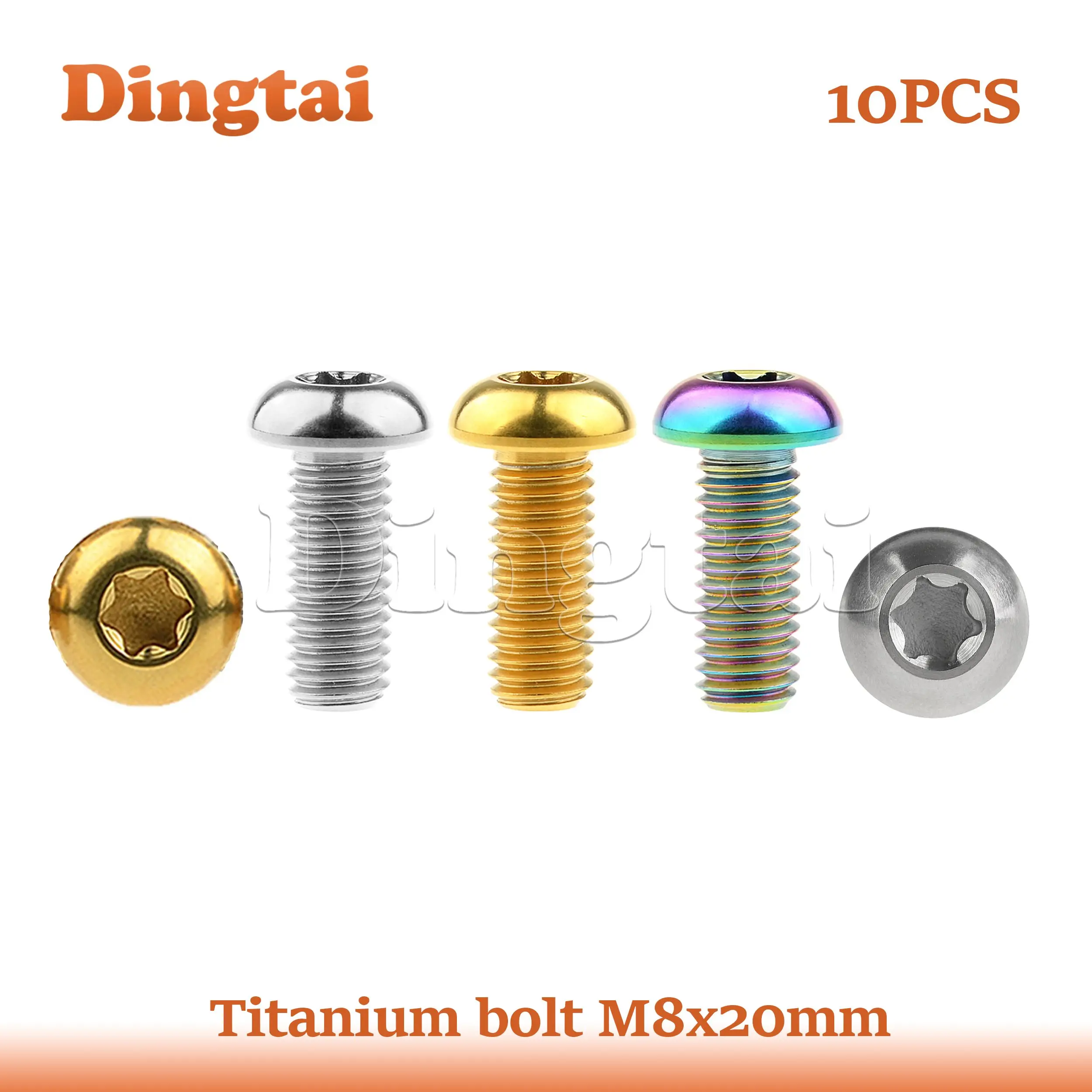 

Dingtai Titanium Bolt 10PCS M8x20mmRound Head Ti Torx for DUCATI Motorcycle Disc Brake Rotor