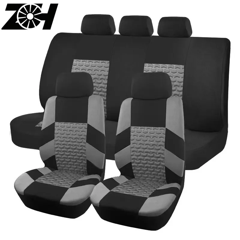 Universal 7 Colors 5 7 8 Seats CoverAuto Car Seat Covers Ployester Cushion Full Set Front Rear For Sedans Seat Cover AT MT