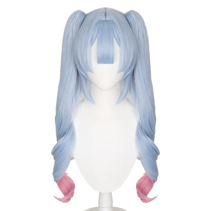 شعر مستعار صناعي طويل على شكل ذيل حصان مع جزء علوي طبيعي لفروة الرأس للنساء من الألياف المقاومة للحرارة، شعر أنيمي للحفلات التنكرية #5