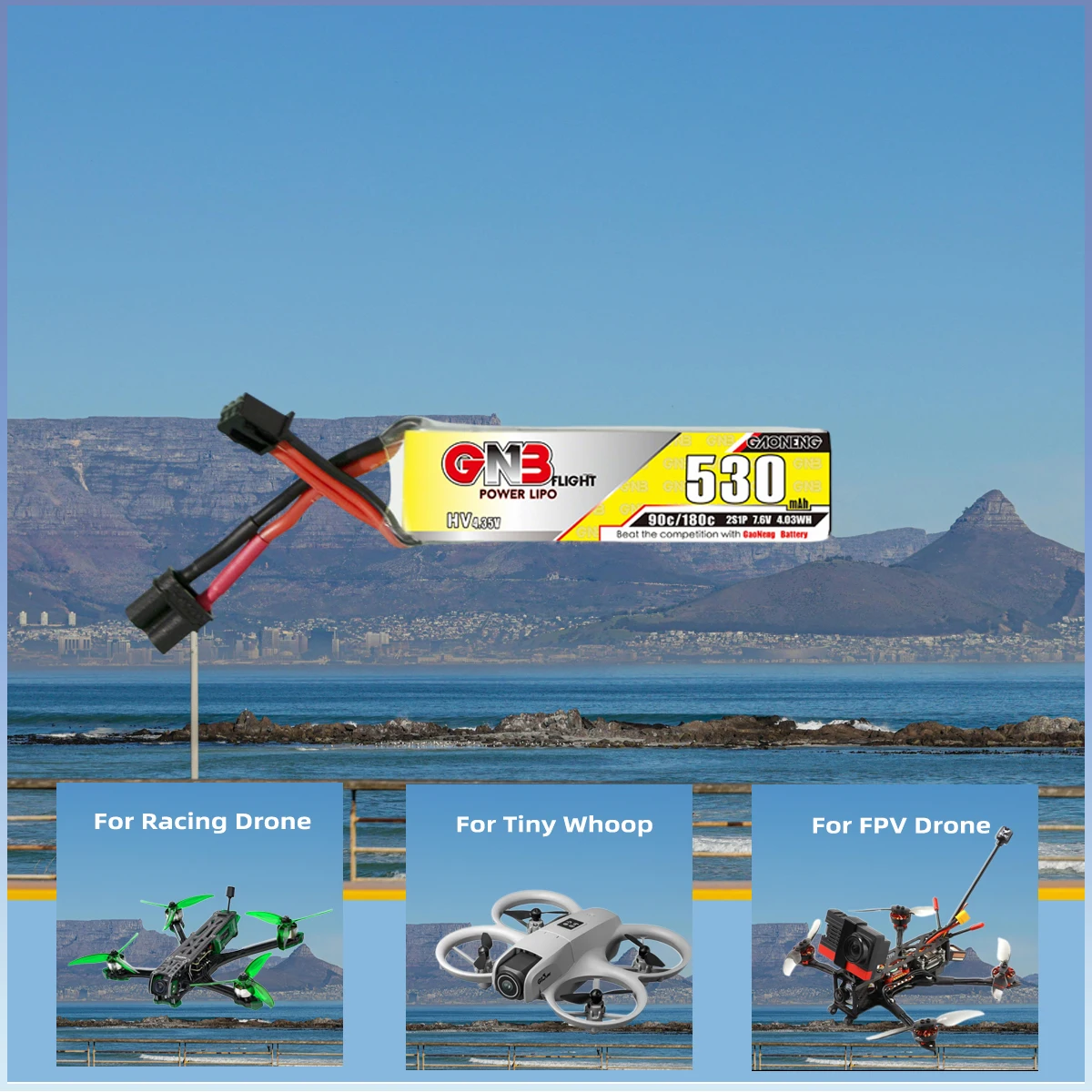 YUCT GNB 2S LiPo Batterie LiHV 7,6 V 530 mAh XT30 90C/Max180C 7,4 V Lithium-Batterie Für FPV Drone Quadcopter Batterie