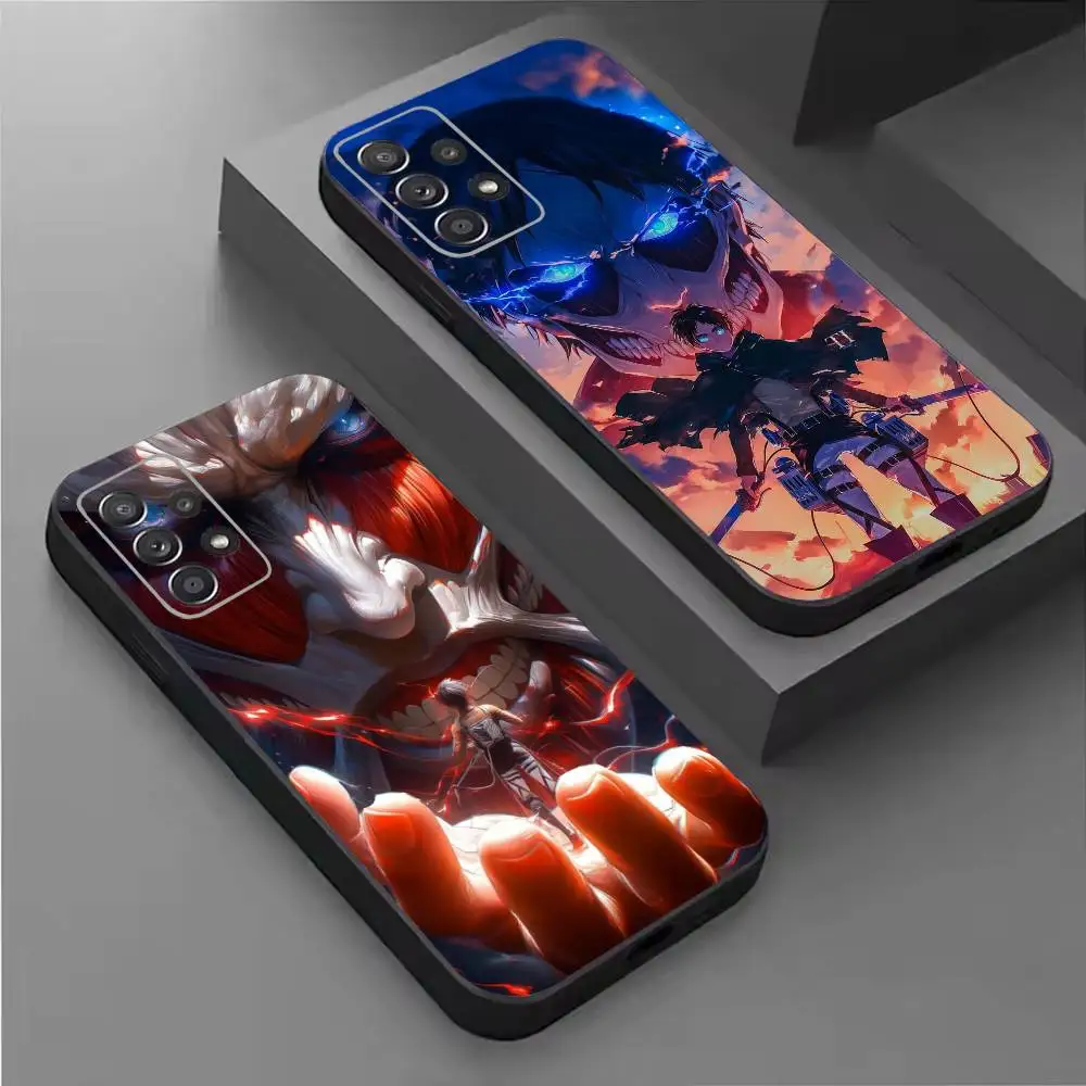 Funda de teléfono gigante A-Attack on Titan de Hype Anime para Samsung S26,25,24,21,22,21,20,10,9,8,7,6,Ultra,Plus,Fe, Lite, color negro