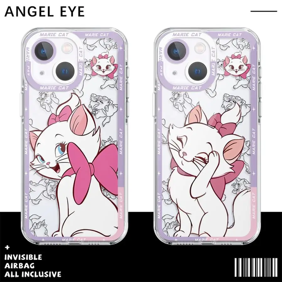 Disney Marie Cat Aristocats Phone Case for iPhone 16 Pro 15 12Pro Max 13 14 Plus 7 8 XS SE 11 16Plus Angle EYE Cover Shell Capa