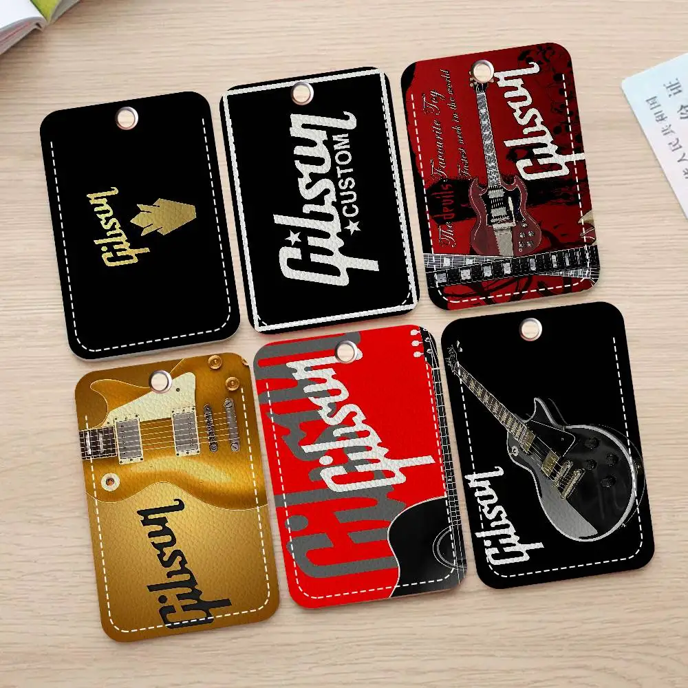G-Gibson Music Badge Holder Keychain For Bank Business Work Card Holder Student Card Protective Case Bus Card