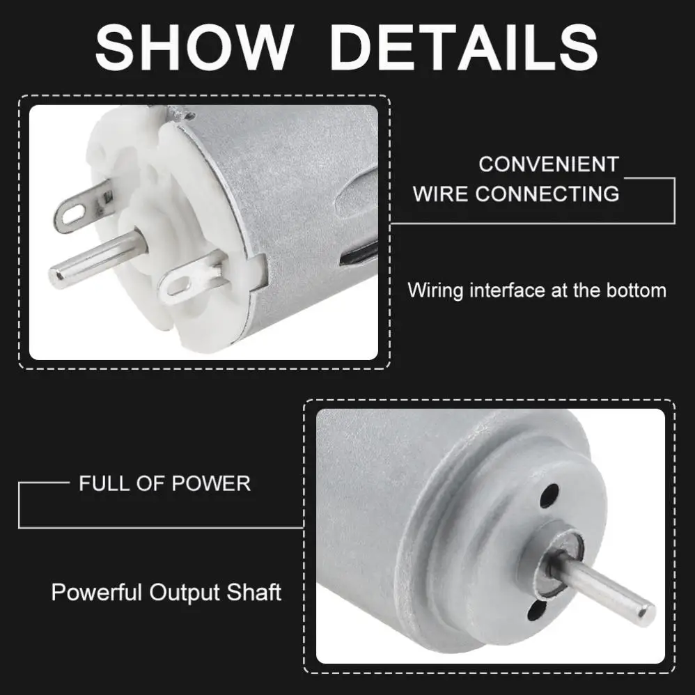 R140 DC 모터 더블 샤프트 출력 4.5V 10000RPM 고속 마이크로 모터, DIY 장난감 전동 공구