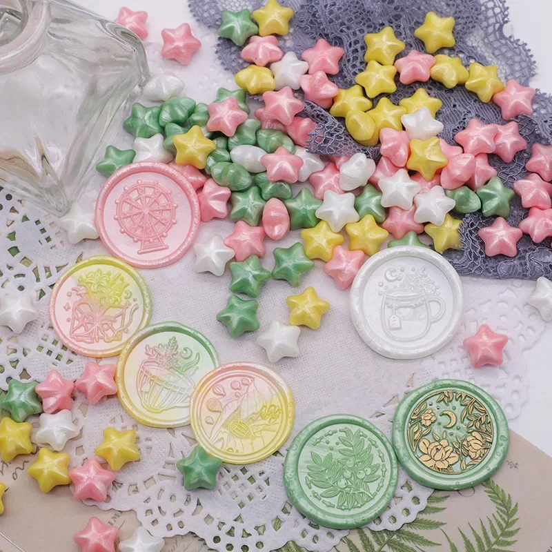 500g Color Star Fire Paint Sealing Wax Particles, Wax Paint for Wedding Invitation Envelope Sealing