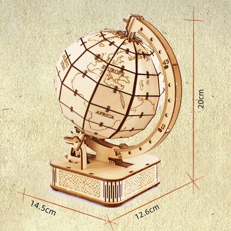 لغز العالم الخشبي ثلاثي الأبعاد ، مجموعات نماذج خشبية مصنوعة يدويًا ، مشغولات يدوية الصنع ، هدايا عيد الميلاد