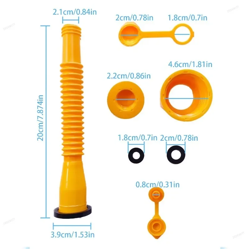 Gas Can Spout complete replacement kit with stopper caps, vent caps, and gaskets