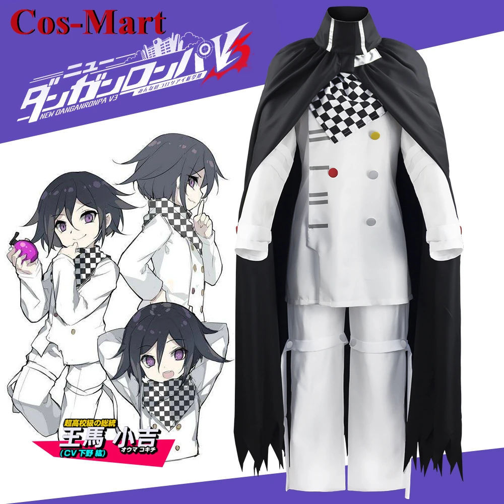 Cos-Mart Game Danganronpa V3 Kokichi Oma Cosplay Costume President Uniforms Cloak Full Set Halloween Carnival clothes Anime