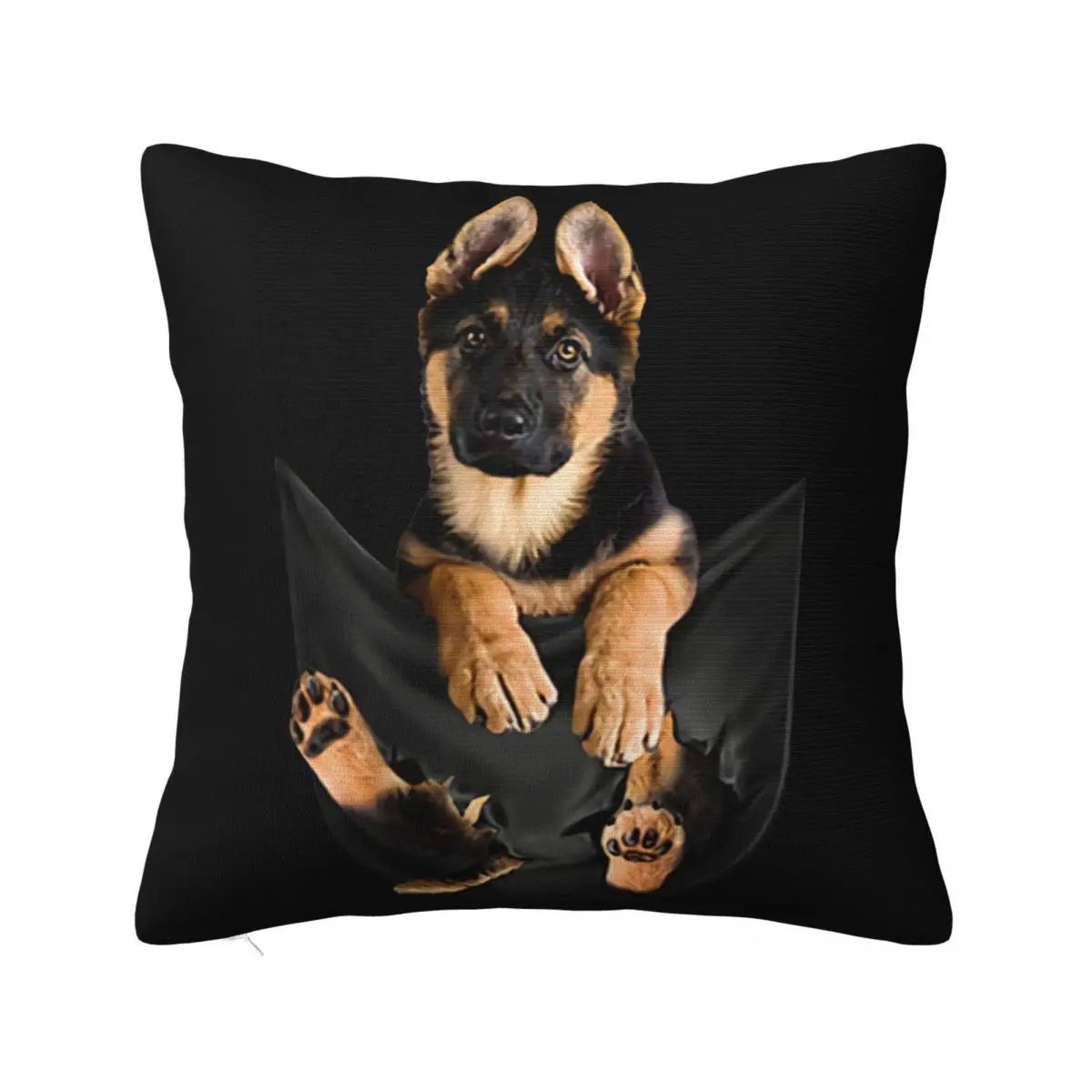 German Shepherd In Pocket Dogs Lover Funny Cotton Women Men Original Designing Formal Pillow Case