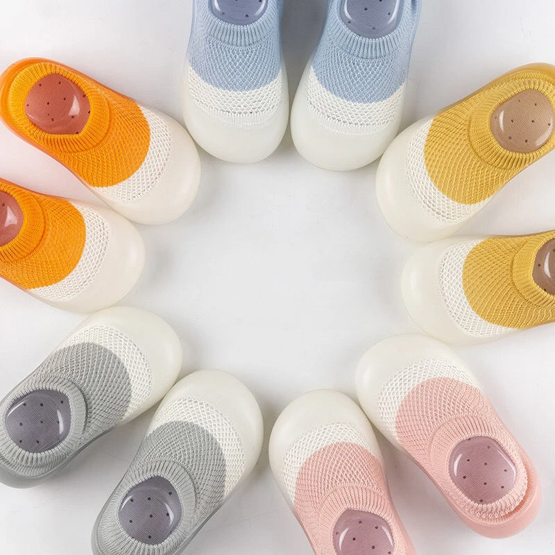 Summer New Combed Cotton Anti slip and Breathable Children's Soft Sole Shoes Baby Walking Shoes Mesh Faced Baby Floor Socks