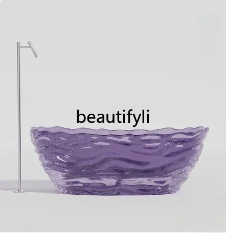 54CB002 Transparent Resin Color Bathtub Luminous Villa Hotel Homestay Deep Soaking Bath