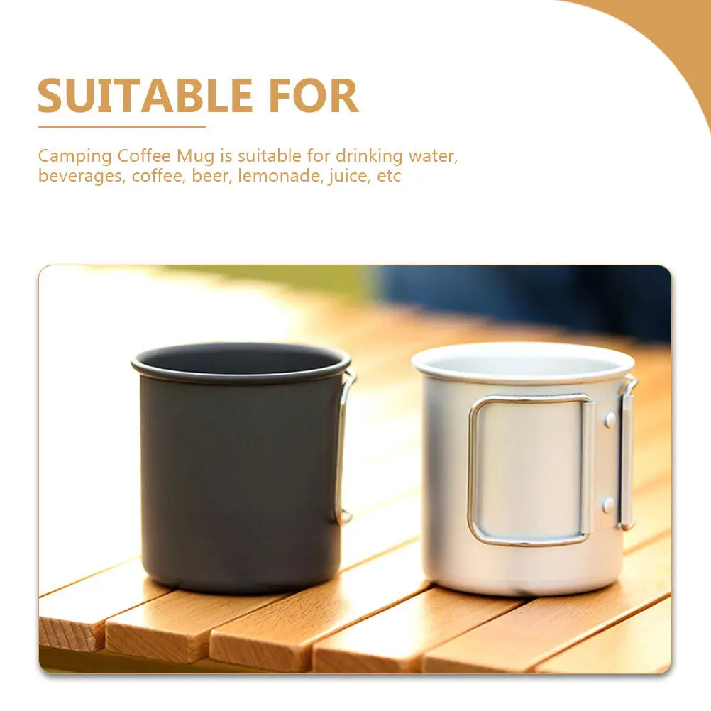 Stainless Steel Folding Camping Cup Portable Outdoor Drinking Mug with Folding Handle for Coffee Beer Juice Lemonade Picnic