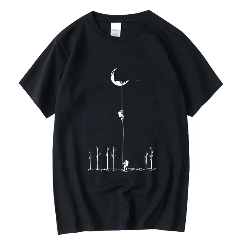 

Summer Casual Men's T-shirt Top Cotton Cool Funny Astronaut Print Casual Loose for Men T Shirt O-neck Top Men Tee Clothing