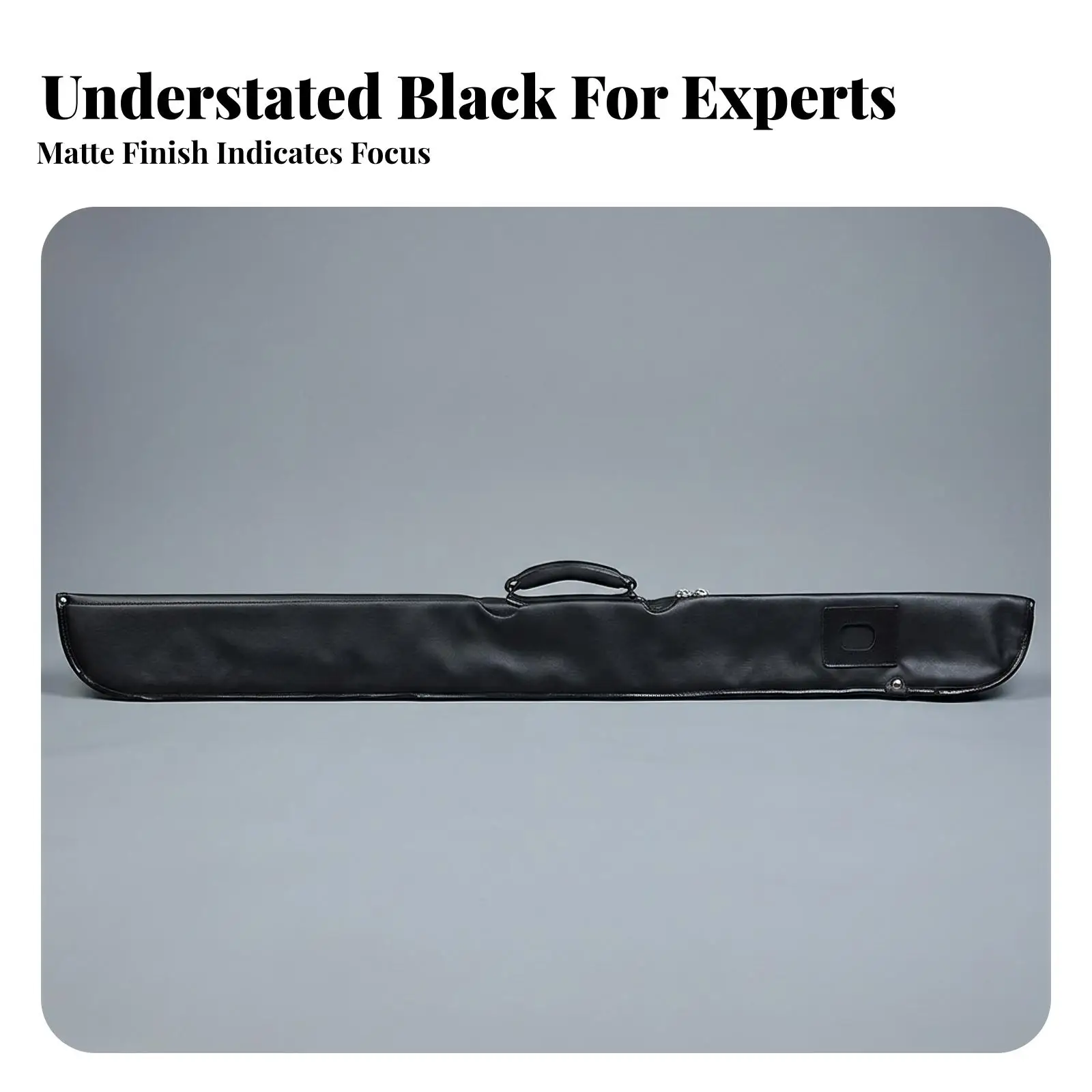 Billiard Shaft Carrier 117cm PU Leather Cue Case for Pool Stick Storage Shock Absorbing Padded Interior with Secure Zipper