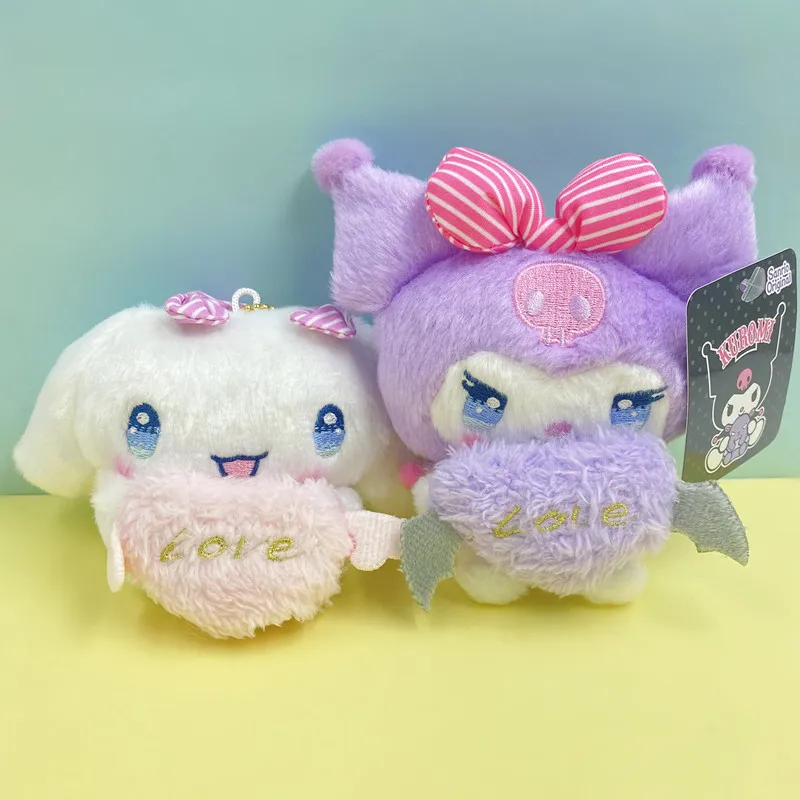 

Kawaii Sanrio плюшевая игрушка Cinnamoroll Kuromi Love Angel серии мягкая мультяшная кукла брелок сумка подвеска украшение праздничный подарок