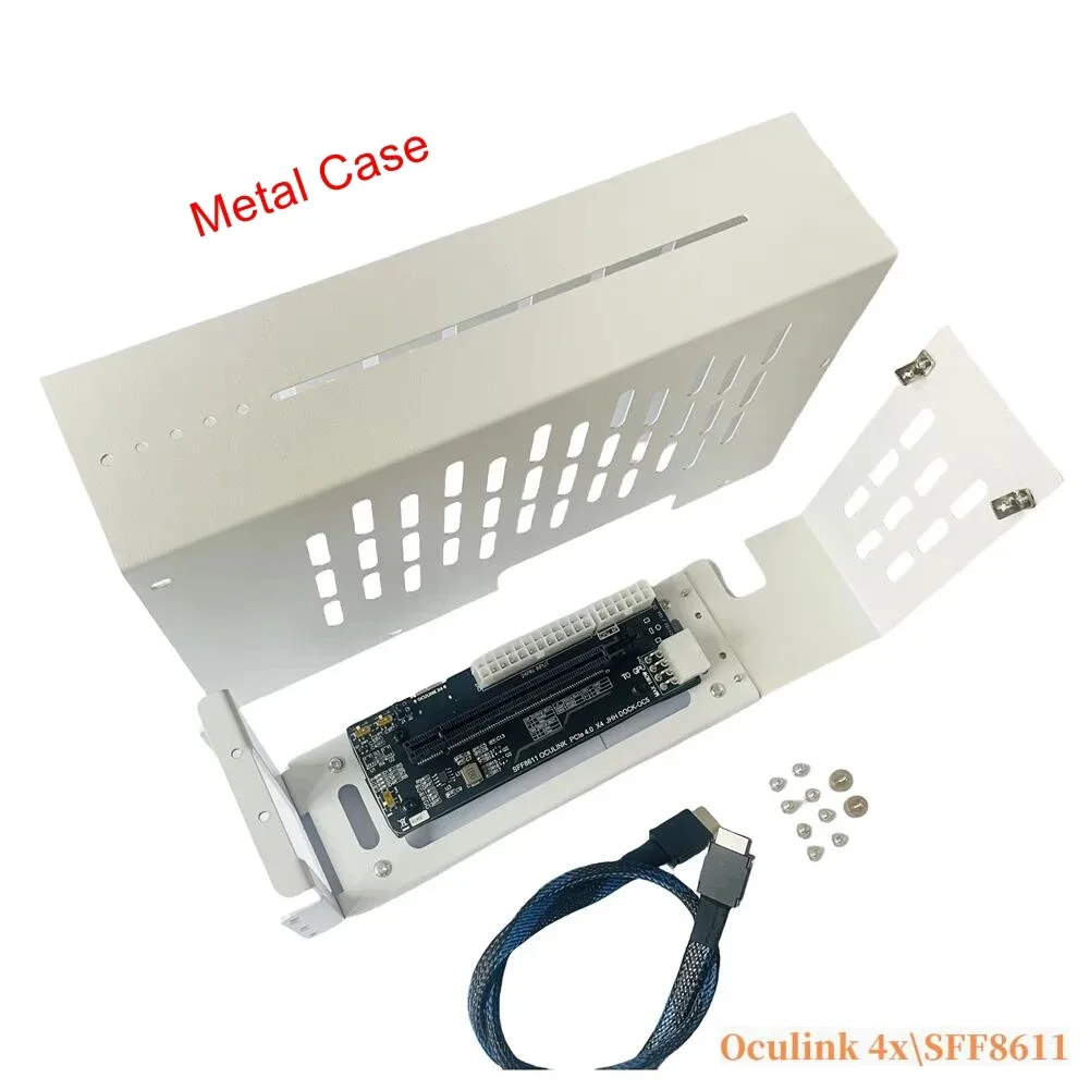 SFF 8611 OCuLink/M.2 NVMe Laptop eGPU White Case External Graphics Card GPU Dock PCIE 4.0 X4 Gen4 ATX SFX Expansion Card Adapter