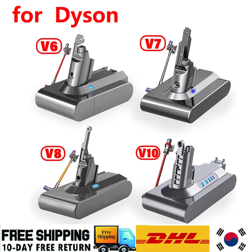 6. 0ah/8.0ah Vervangende Batterij Voor Dyson V6 V7 V8 V10 Serie Sv12 Dc62 Sv11 Sv10 Handheld Stofzuiger Reserve Batterie