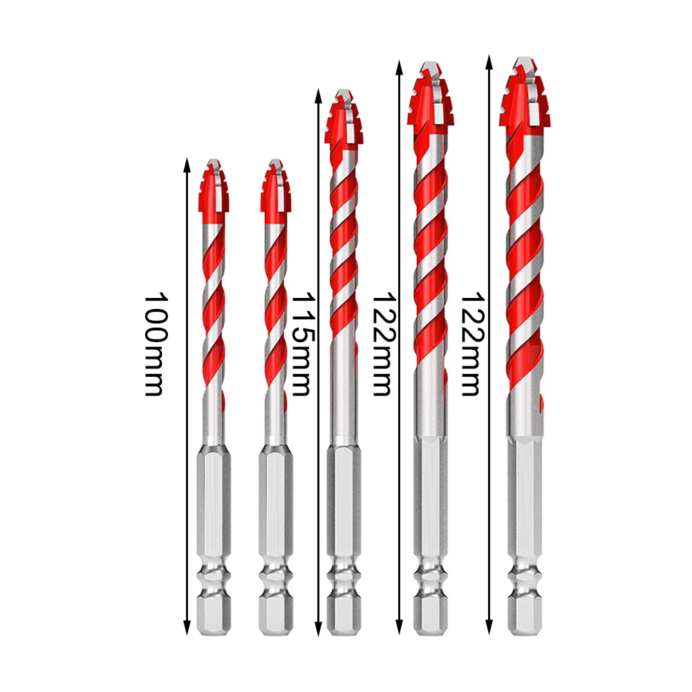 

5pcs 6/6/8/10/12mm Drill Bits Carbide Drilling For Wall Glass Wood Metal Tiles Woodworking Tools Accessories