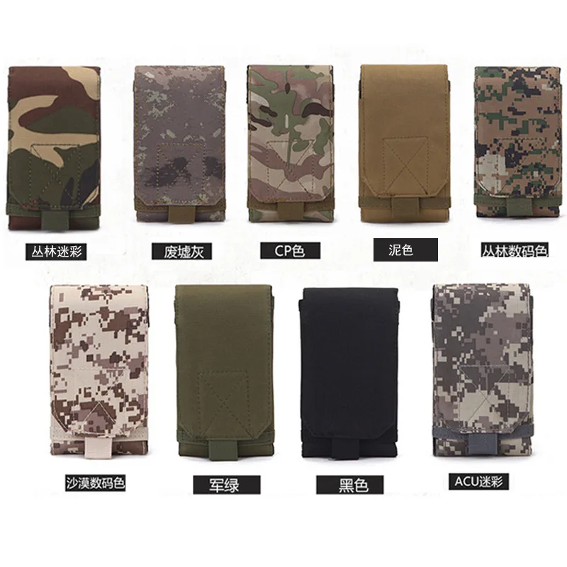 Outdoor Camouflage Tas Tactische Leger Telefoonhouder Sport Heupriem Case Waterdicht Nylon EDC Sport Jacht Camo Tassen in Rugzak