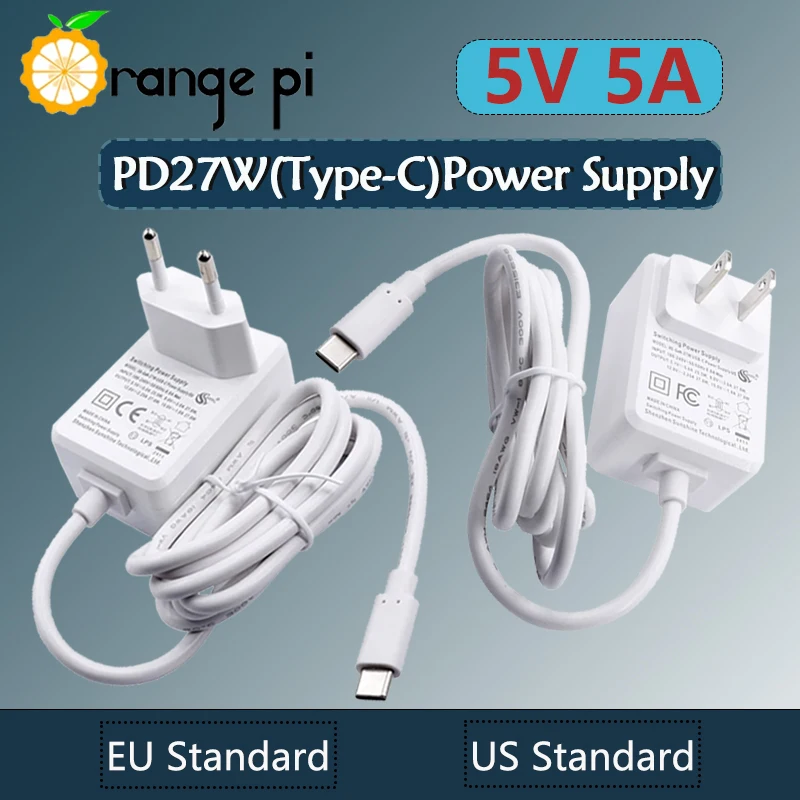 

Orange Pi 5V5A Type-C Блок питания Стандарт ЕС/США для Orange Pi 5 Pro/Plus/Ultra MultipleCircuitProtection Адаптер питания Зарядное устройство
