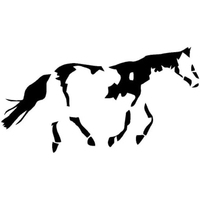 1pc Paint Horse Silhouette Vinyl Sticker, Waterproof Decal for Car Window Deco