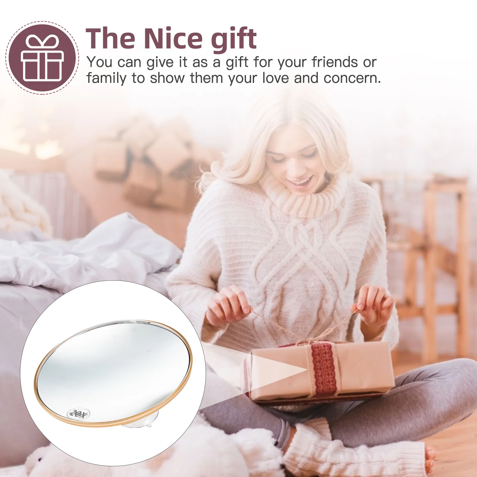 Suction Cup Beauty Mirror Fog Shower Makeup Light Round Woman Dressing Table