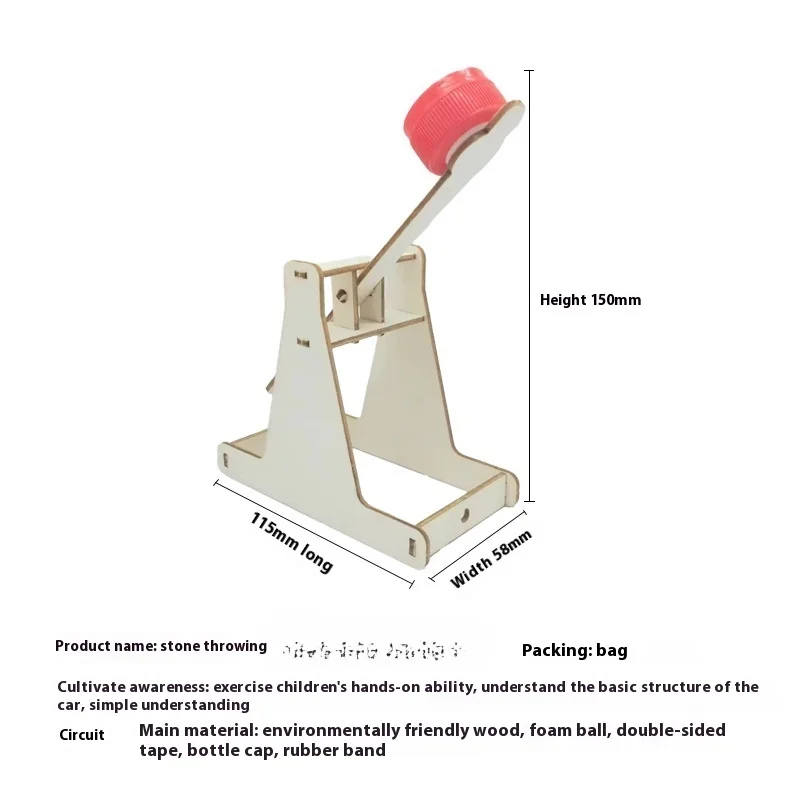 DIY Holz Katapult Modell Kit Pädagogische Wissenschaft Montage Bausteine kinder Puzzle Spielzeug Physik Experiment Spiele – Detail 5