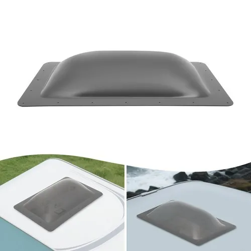 قبة خارجية RV Skylight مناسبة للتخييم، غطاء كمبيوتر أسود شفاف مقاس 18 × 26 بوصة مع معالجة مقاومة للأشعة فوق البنفسجية، بديل مباشر