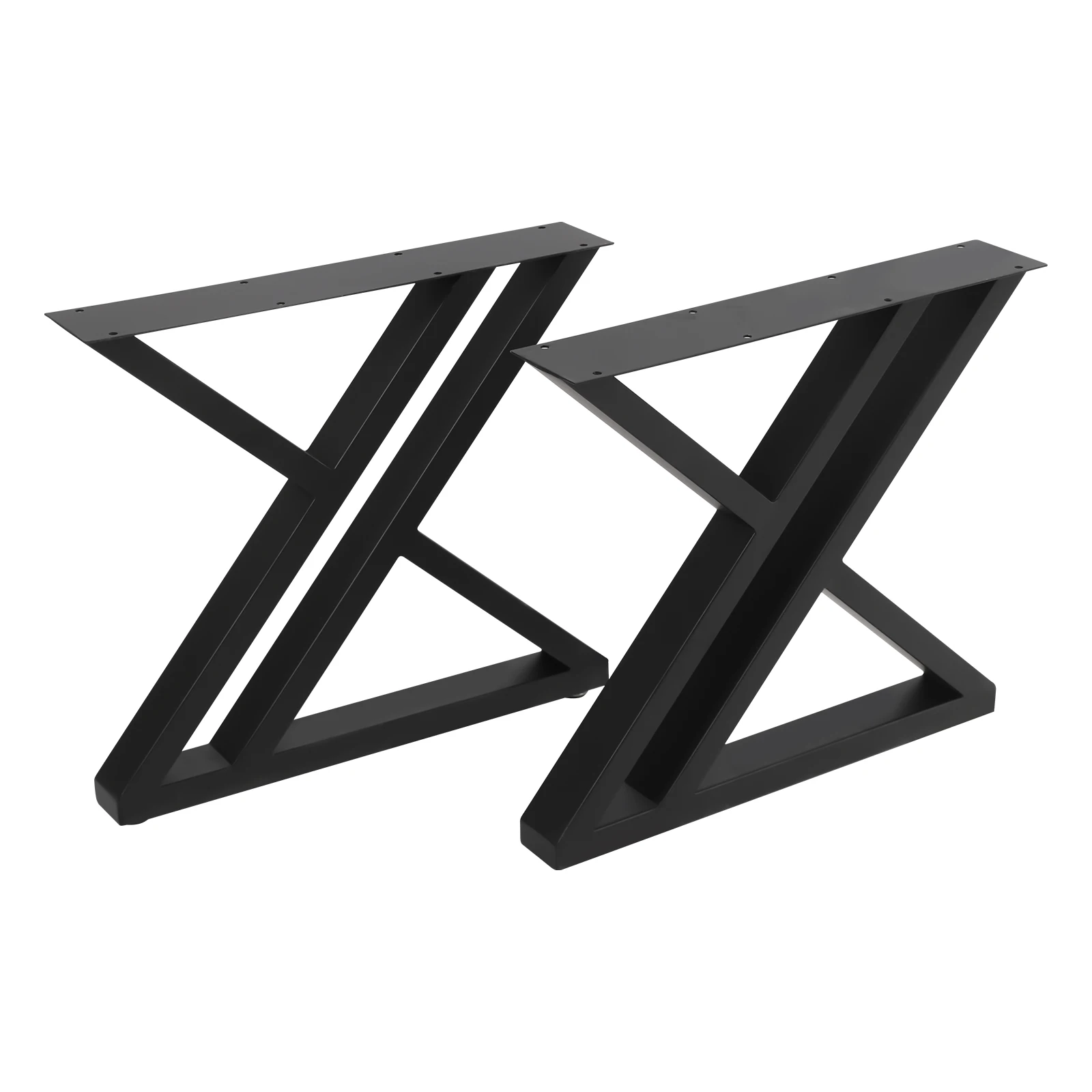 2 Stück X-förmige schwarze 16-Zoll-Vierkantrohr-Möbelbeine, moderne Metall-Couchtischbeine, industrielle, robuste Metall-Schreibtischbeine – Detail 11