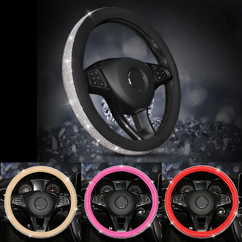 

Full rhinestone steering wheel cover car best selling diamond steering wheel cover new set of unisex steering wheel tide.